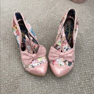Irregular Choice Floral Pink Women's Shoes with Bow